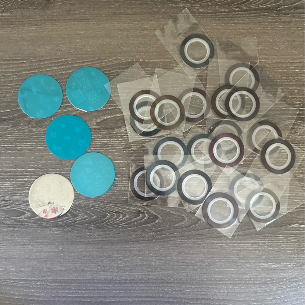 Nail Art Striping Tape Stamping Plates Set Lot